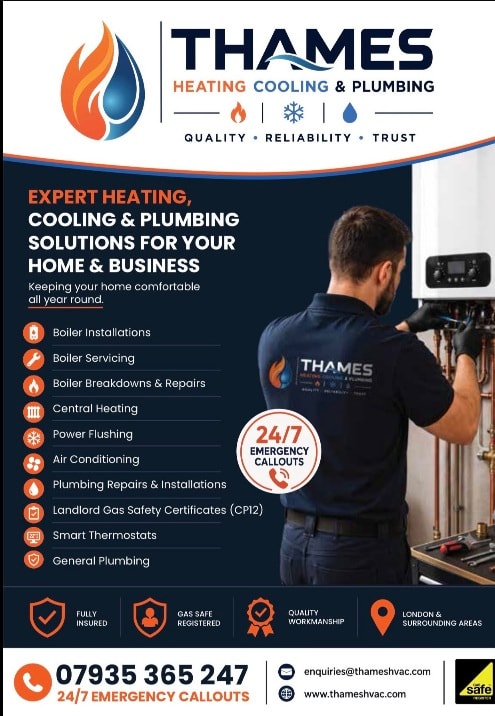 Thames Heating Cooling & Plumbing services leaflet